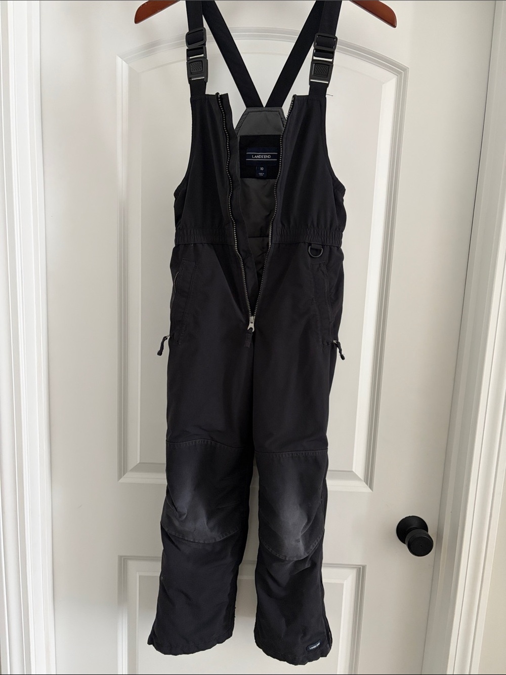 Lands' End Black Kids Snow Bib Overalls